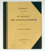 Itinerary of the tour of His Highness The Nawab of Rampur