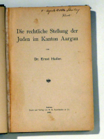 Die rechtliche Stellung der Juden im Kanton Aargau
