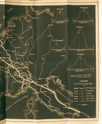 Eisenbahnkarte mit den alpenquerenden Eisenbahnlinien