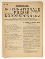 Internationale Presse-Korrespondenz f&uuml;r Politik, Wirtschaft und Arbeiterbewegung