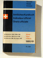 Amtliches Kursbuch der Schweiz. Indicateur officielle suisse. Orario ufficiale svizzero. Official Swiss Timetable. 28 September 1980-30 Mai 1981. 28 septembre 1980-30 mai 1981. 28 settembre 1980-30 maggio 1981. 28 September 1980-30 May 1981