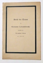 Worte der Trauer um Hermann Lewandowsky