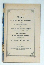 Worte der Trauer und der Dankbarkeit, gesprochen in der General-Versammlung des Vereins isr. Lehrer in Schlesien und Posen am Montag, den 31. Mai 1908