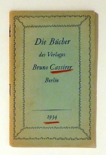 Die Bücher des Verlages Bruno Cassirer Berlin 1934