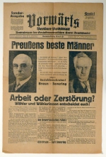 Preussens beste M&auml;nner. Arbeit oder Zerst&ouml;rung? W&auml;hler und W&auml;hlerinnen entscheidet euch!