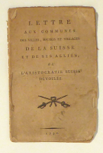 Lettre aux Communes des Villes, Bourgs et Villages de la Suisse et de ses Alli&eacute;s