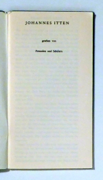 Johannes Itten gesehen von Freunden und Sch&uuml;lern